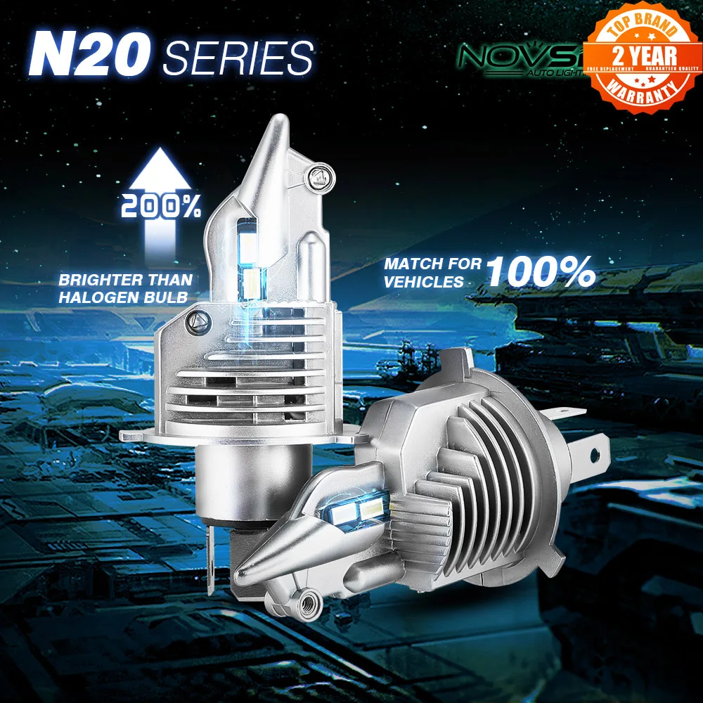 Светодиодный передний фонарь NOVSIGHT H4 H7 H11 H16JP 9005 9006 9012 D1S P13 PSX24W PSX26W 6500 лм K белый свет