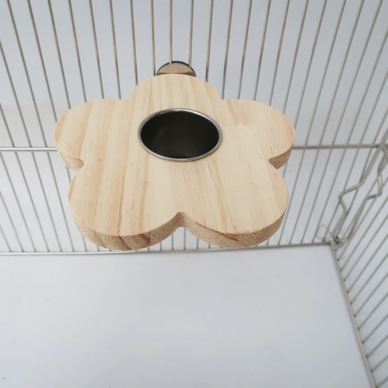 

P15D Bird Feeding Bowl Stainless Steel Clamp Holder Cage Bird Dish for c.ckatiel Parrot Parakeet Lovebird Conure
