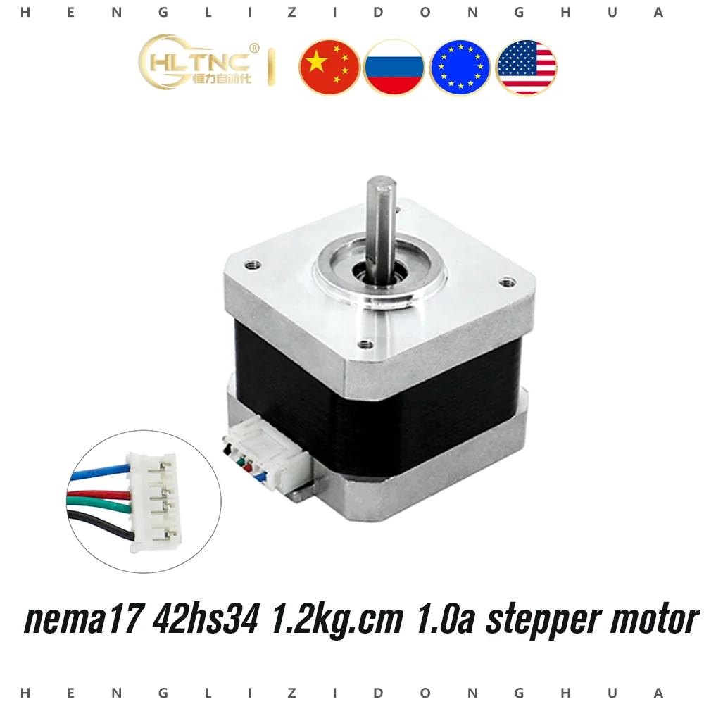 Nema17 42hs34 17hs34 1 2 кг. см 1a 34 мм 42 двигатель 0 28 нм 4 свинцовый фазный шаговый для ЧПУ 3d