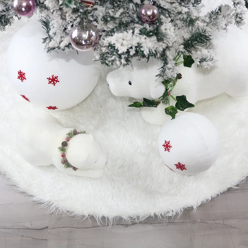 New Christmas decorations tree holiday supplies pure white plush skirt dress custom | Дом и сад