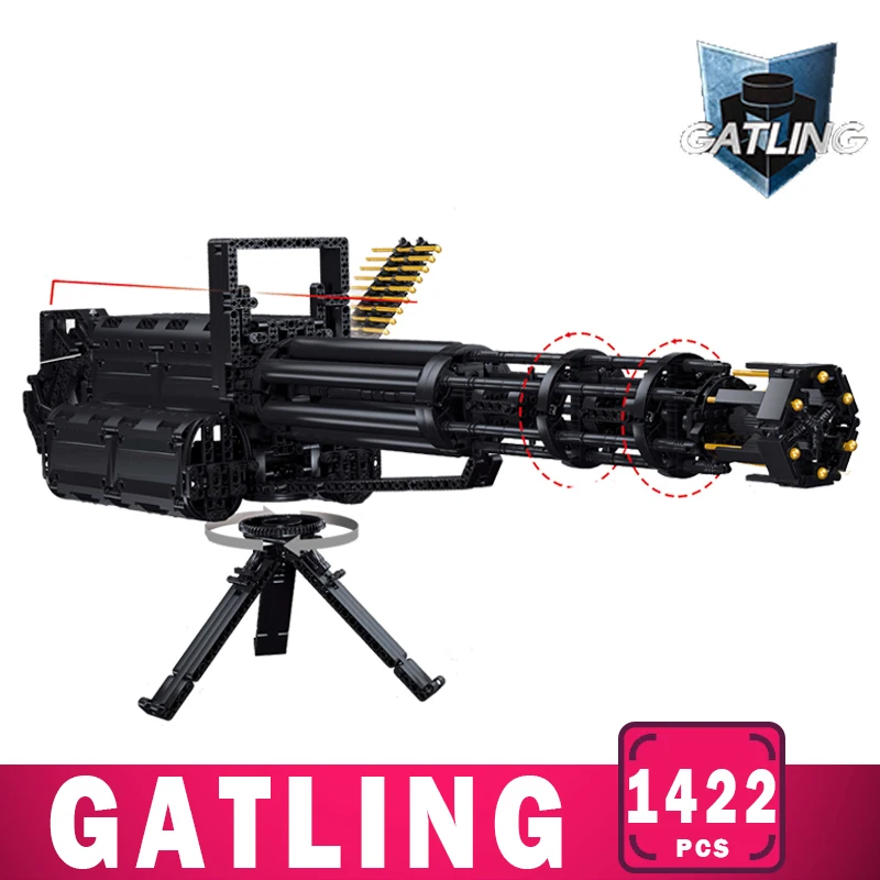Gatling военное оружие конструктор сделай сам кирпичи солдат тяжелые пулеметы армия