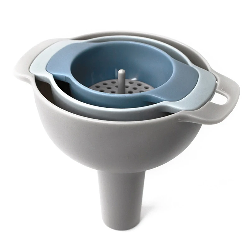 

Funnels Set Multi-function Oil Water Spices Wine Flask Filter PP Plastic Portable 4-in-1 Funnel Strainer Kitchen Gadgets