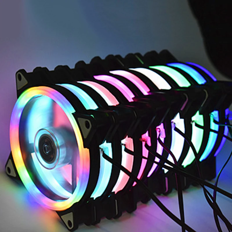 RGB Cooling Fan 120mm Colorful PC Computer Ultra Silent LED Case Heatsink Cooler DC 12V Blue Red White Radiator | Компьютеры и офис