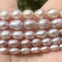 natural freshwater purple pearl high quality beads rice shape punch loose beads for jewelry making diy necklace bracelet