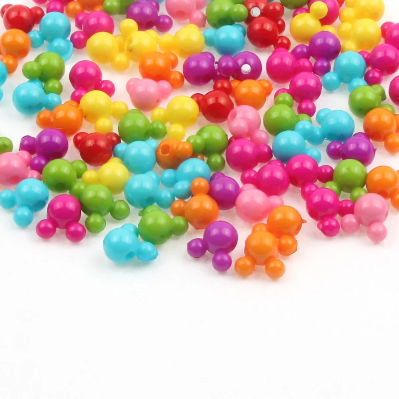 50 шт. акриловые бусины в форме головы Микки Мауса 11 х12 мм|Бусины| |