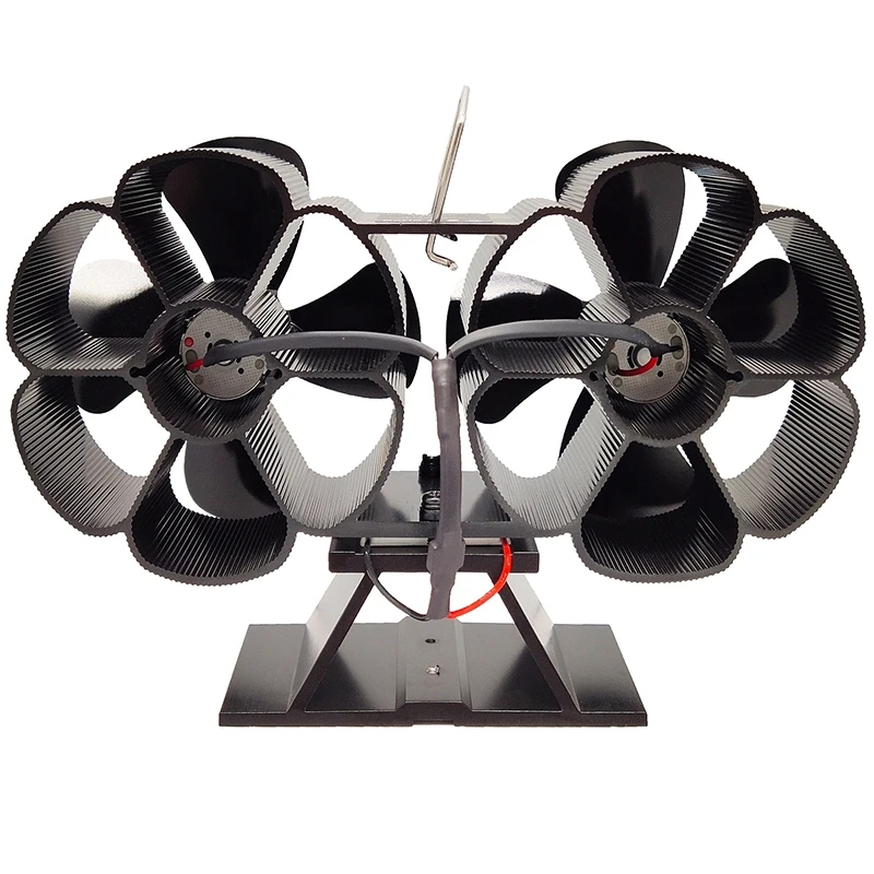 Двойные двигатели дровяная печь 8 лезвие ножа маленькие Размеры вентилятор