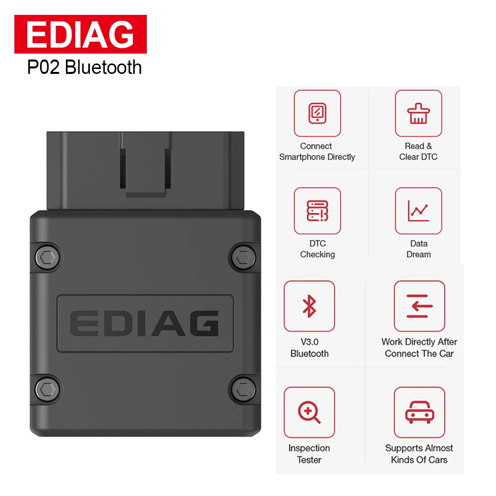 Диагностический прибор Ediag P01 P02 P03 ELM327 V1.5 Wifi/Bluetooth PIC18F25K80 для Android/IOS Elm 327