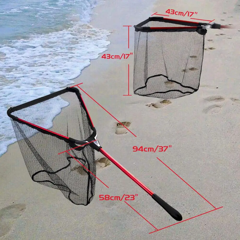 Рыболовная сеть Fiblink складная телескопическая алюминиевая рыболовная с