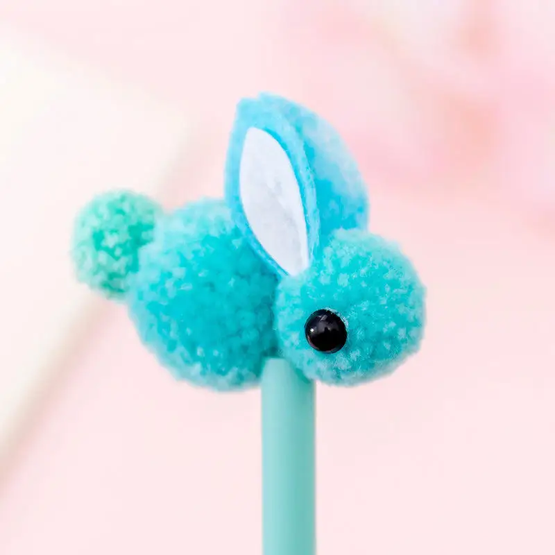 Креативные милые гелевая ручка Kawaii в Корейском стиле с плюшевыми ушками кролик