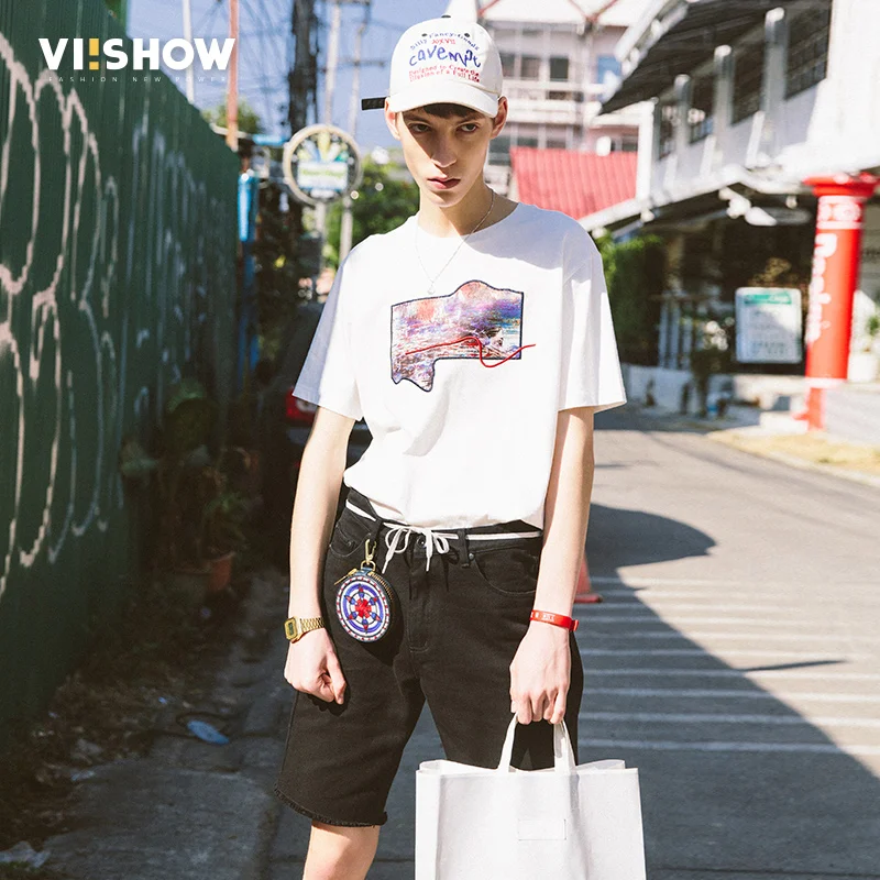 VIISHOW новые мужские шорты брендовые летние джинсовые модные дизайнерские