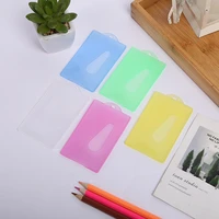 1pcs unisex id credit card cover candy color transparent plastic business card holder case student bus cards protection cover