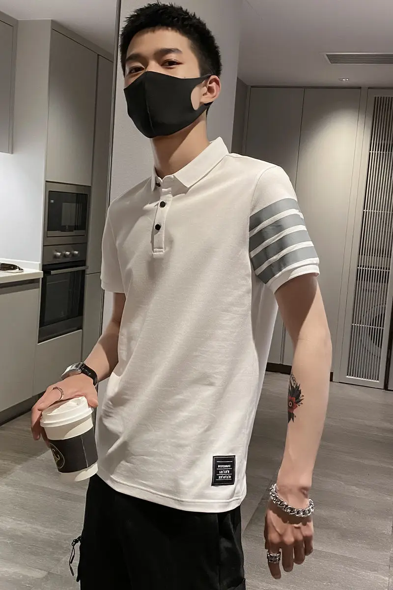 

2021 Men's Polo Shirt Summer Social Boy Ruffian Handsome Simple Leisure Commercial Wind Joker Recommend The Price Of