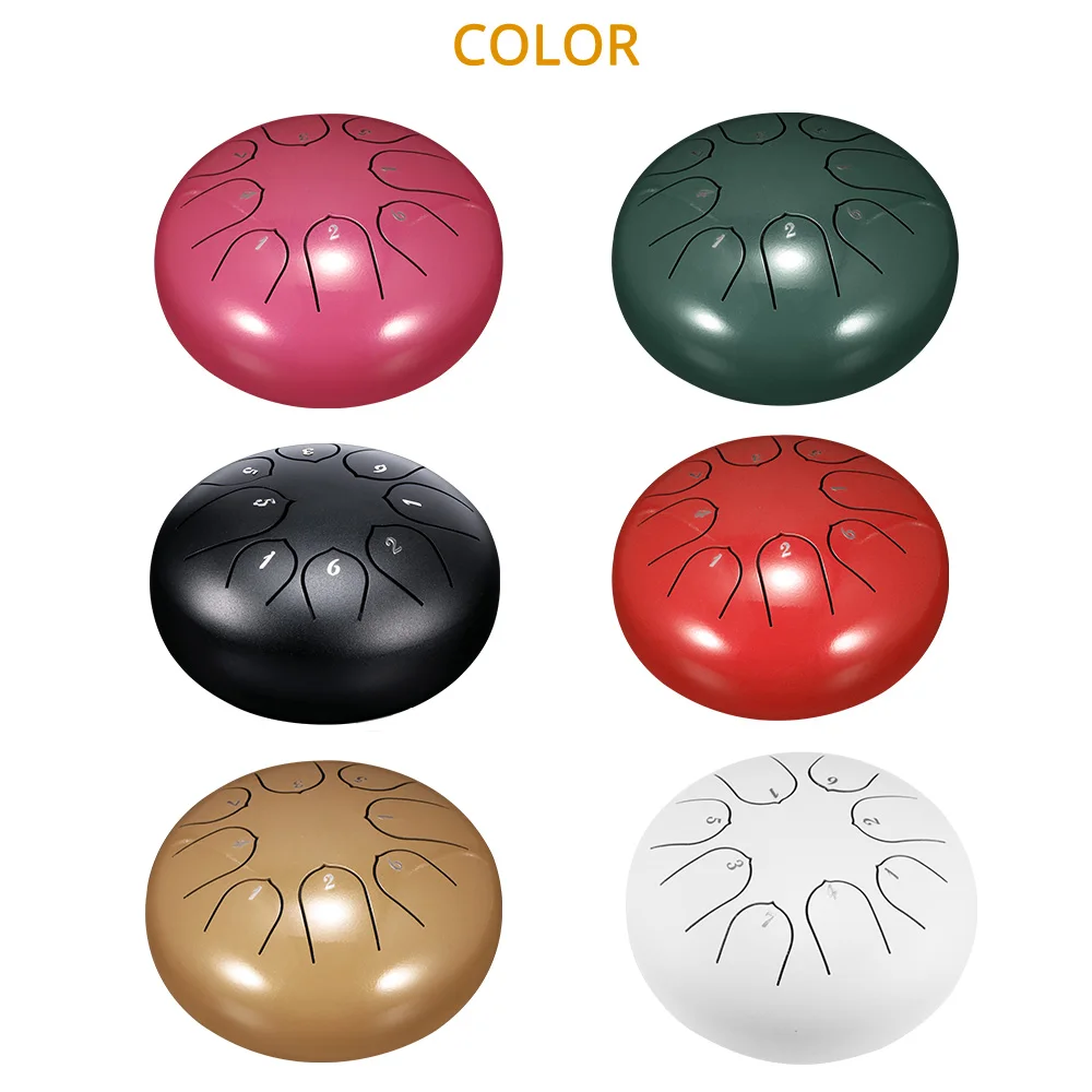

New 6 Inch Steel Tongue Drum Drumsticks Drum With Finger Cots Yoga Meditation Steel Tongue Drum Instruments Accessories