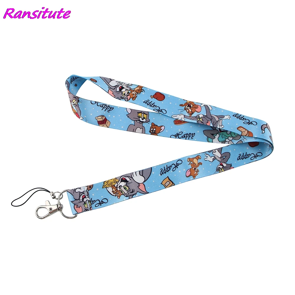 Ransitute R1679 с мультипликационным принтом кошки мышки шнурки для друга Ключ ID карты