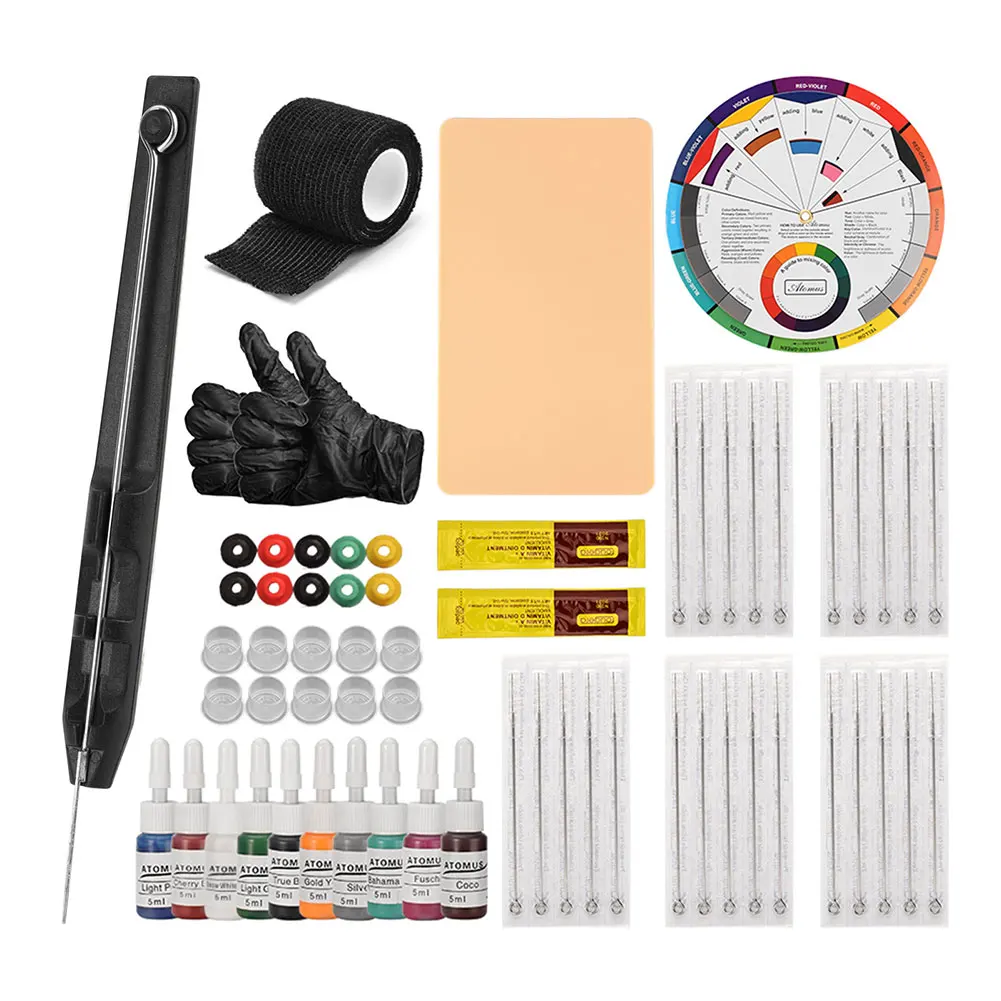 

Tattoo Kit Tattoo Needles Set Hand Poke Stick Tattoo Supplies Kit Practice Beginner Skin 1 3 5 7 9RL Supply Needle For Artist