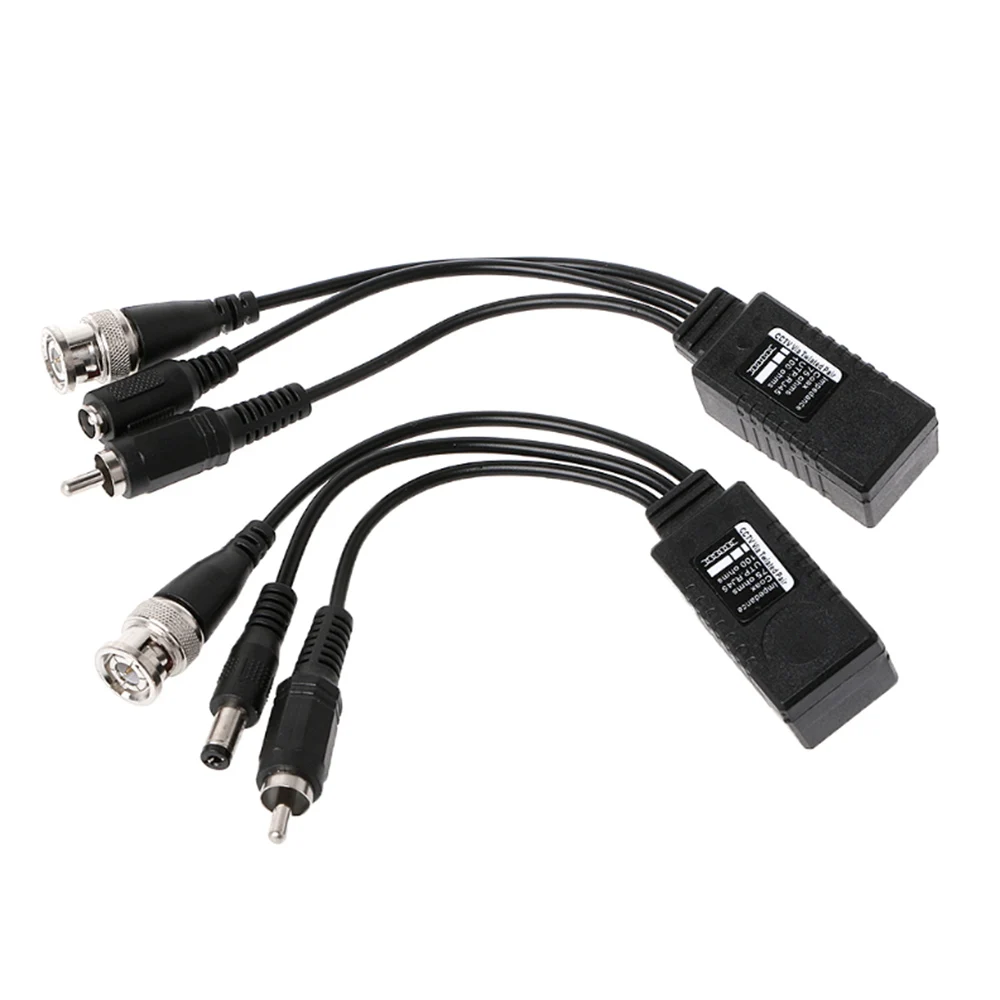 

2 pcs BNC To RJ45 Passive Video Power Audio Balun Transceiver For CCTV Camera for Full HD Surveillance Cam System 2 in 1/3 in 1