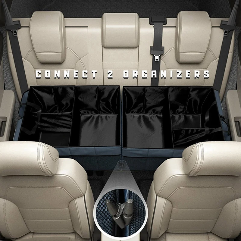 

Vehicle Storage Box Car Trunk Storage Organizer - Collapsible Multi-Compartment - Adjustable Securing Straps