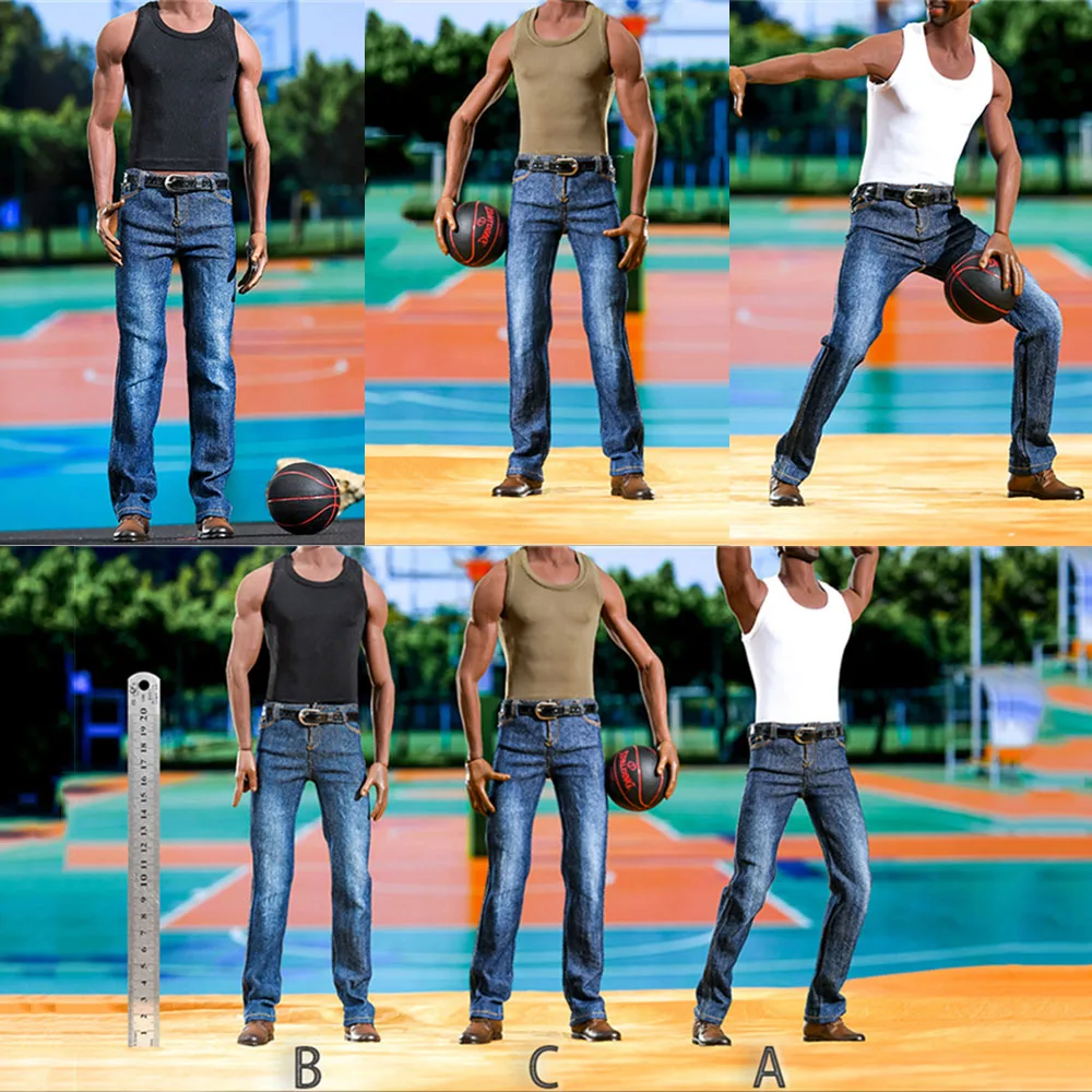 

Toy center CEN-M14 1/6 Male Vest Jeans Clothes Set Model Fit 12" M36 Muscular Action Figure Basketball Star Body Model