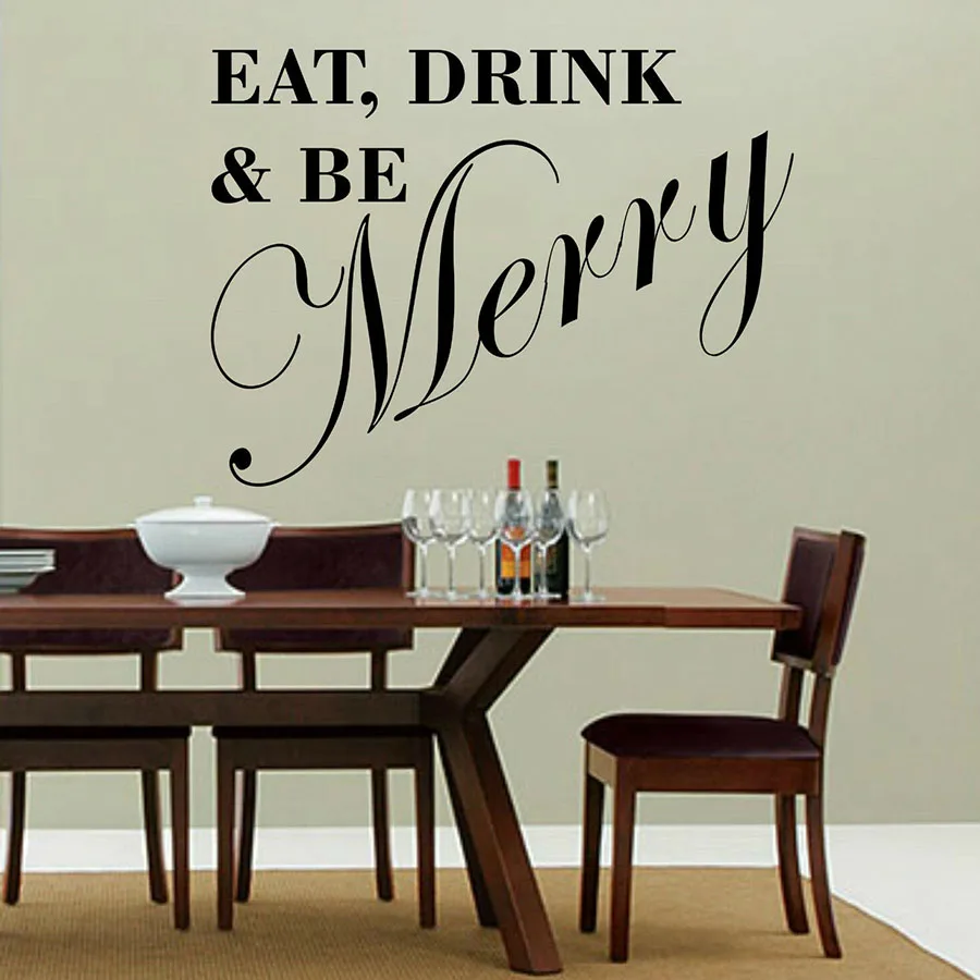 Настенное Искусство Наклейка Ешьте. Пейте. И будьте веселым винил стикер на стену