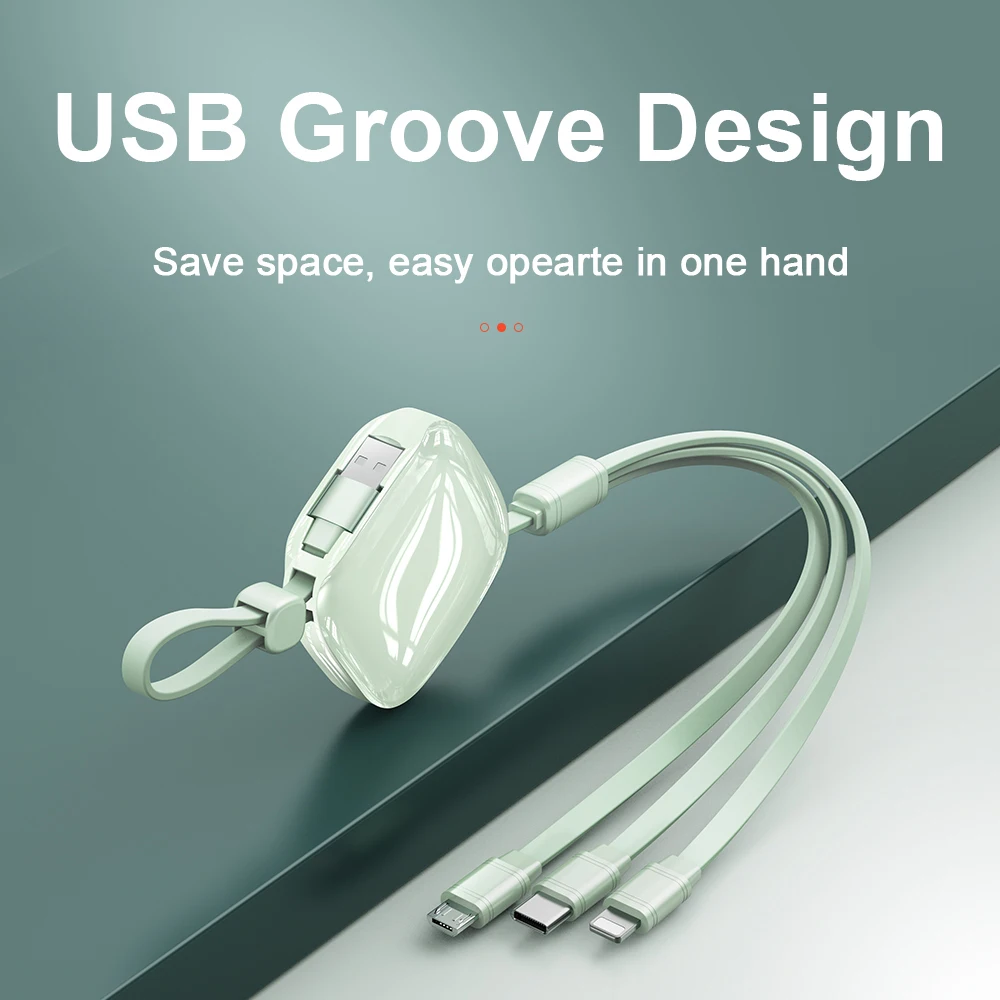 

3 in1 Micro USB Cable For iPhone Retractable Cable Support Fast Charging Type C Cable Lightning For Xiaomi Huawei Data Sync