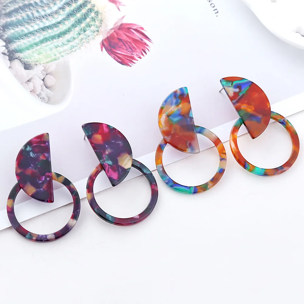 Модные дизайнерские круглые геометрические разноцветные акриловые Висячие