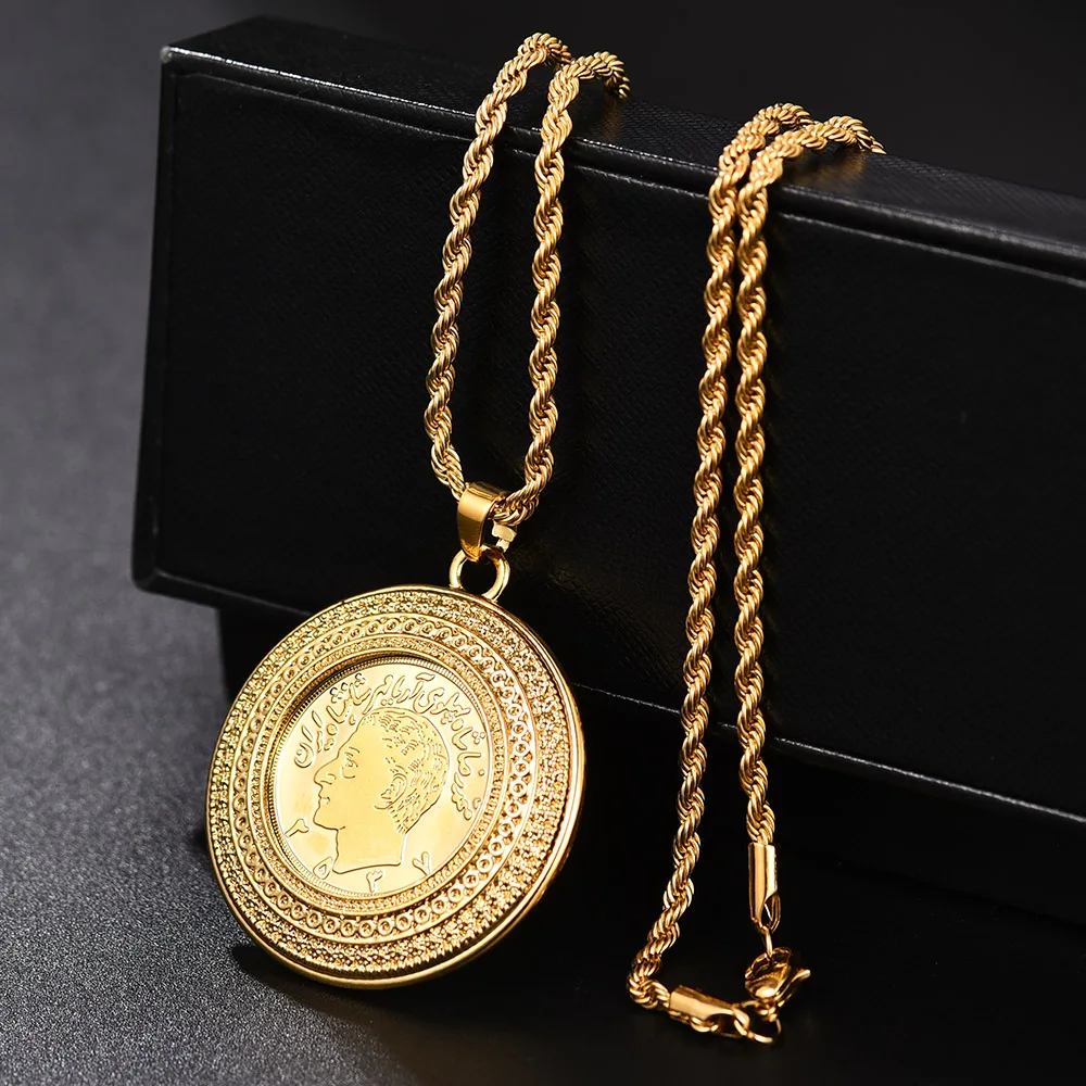 Drop Shipping Turkey Arab Coins Islam Allah Muslim Pendant Middle East Necklace Gold Coloe Coin Jewelry | Украшения и аксессуары