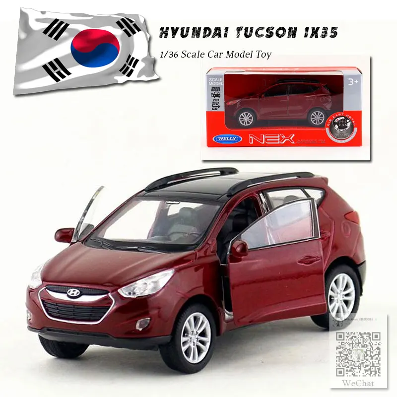 ix35 wine red WELLY 1/36 масштабная модель автомобиля игрушки Корея hyundai Tucson ix35 SUV литая модель металлическая модель автомобиля для подарка/детей/коллекции - Цвет: ix35 wine red
