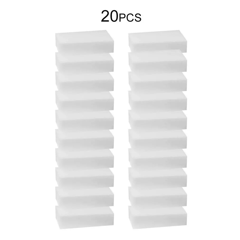 20 Pcs 100 шт./лот, белая волшебная губка-очиститель, ластик, многофункциональный очиститель, меламиновая губка для уборка кухни, ванной, 100x60x15 мм - Цвет: 20 Pcs