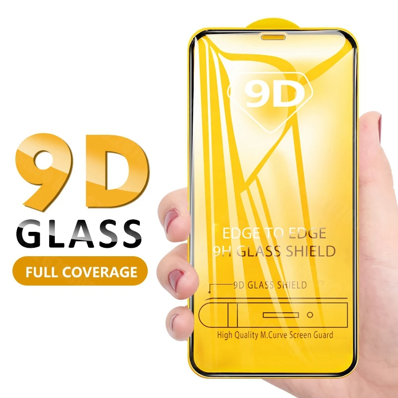 

9D закаленное стекло для iPhone 13 Pro Max Mini Защита экрана для iPhone 12 11 Pro Max Mini XR XS Max SE 2020 полное покрытие пленки
