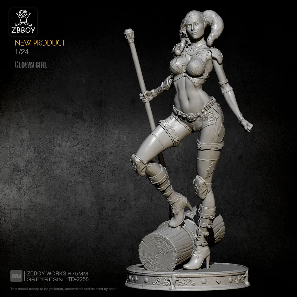

1/24 Resin Figure Kits Clown girl Model Self-assembled TD-2258