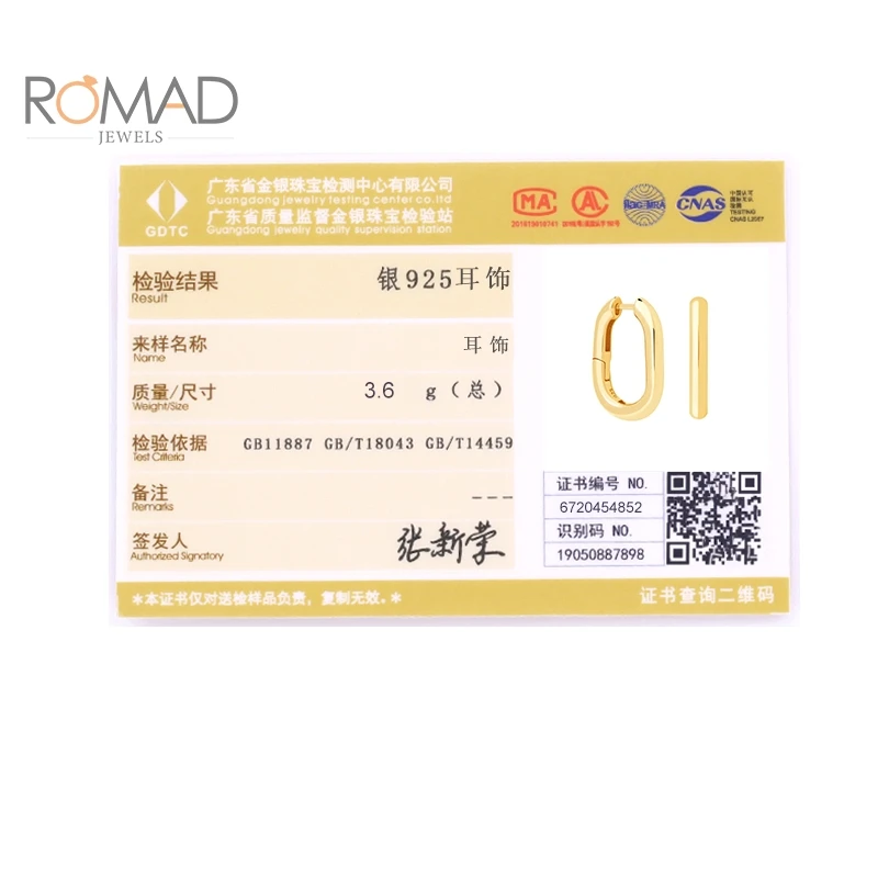 

ROMAD Simple 925 Sliver Geometric Hoop Earrings 2021 U-Shaped Huggie Earrings For Women Punk Party Gifts Gold Jewelry Oorbellen