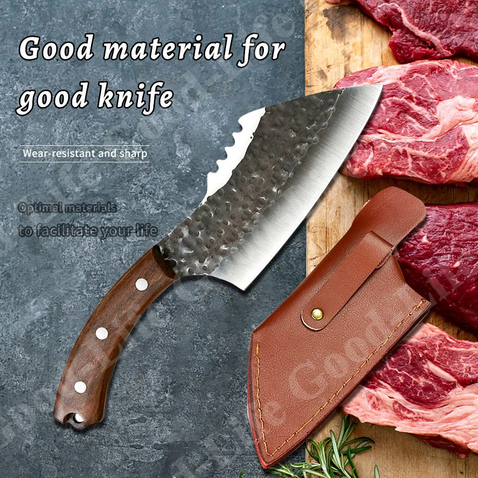 

Kitchen Knife Damascus Laser Pattern Fish Fillet Knife Forged Stainless Steel Meat Cleaver Butcher Vegetable Cutter Slicer