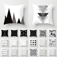 2021new arrival black and white geometric throw cover linen pillow cushion square case for bedroom sofa wholesale drop shipping