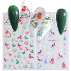 5D тисненые дизайнерские наклейки и Переводные картинки Новогодние украшения для ногтевого дизайна птица снежинки акриловые слайдеры аксессуары для маникюра