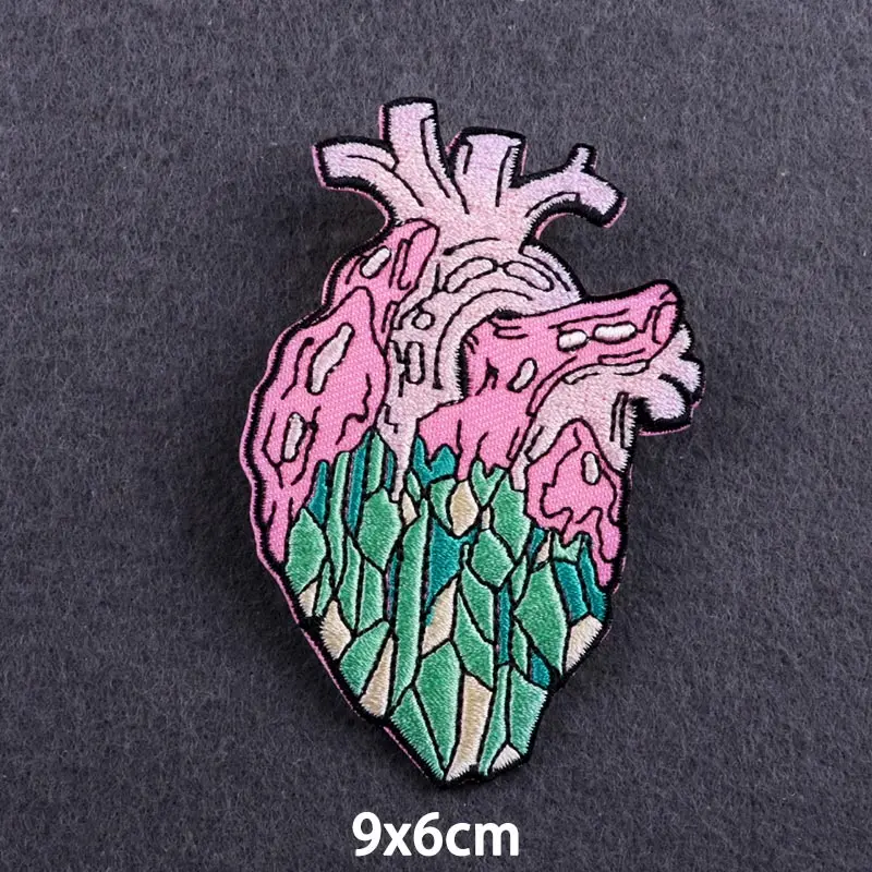 Вышивка в виде черепа панк-пиццы искусственные Швейные нашивки на одежде