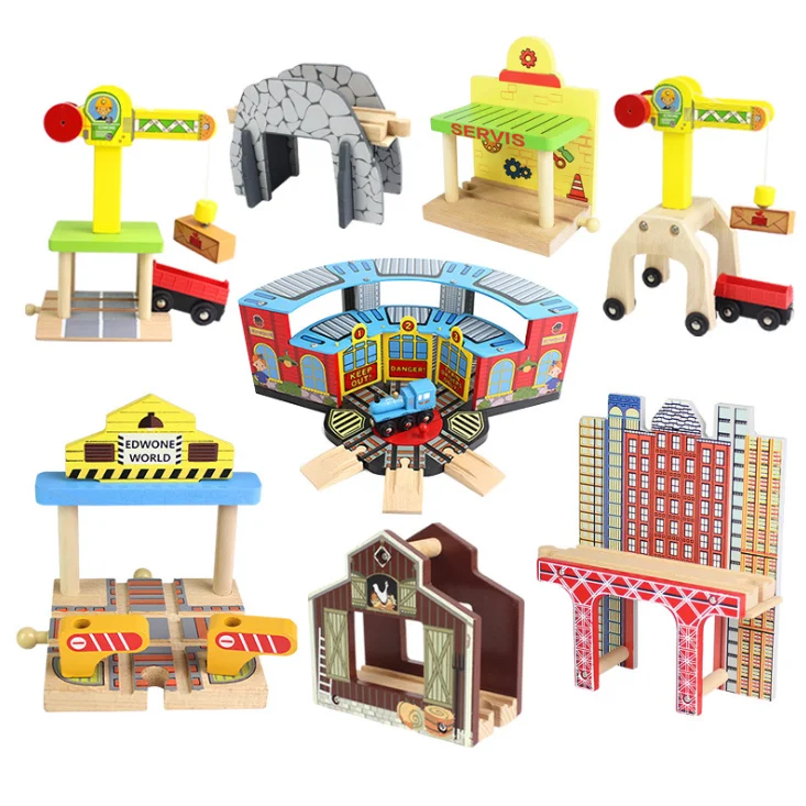 Игрушки WoodenTrain Track Railway sitational Accessories совместимые с Томасом Trains Biro обучающая