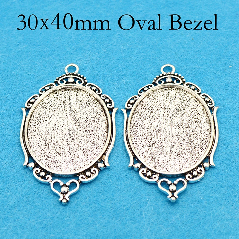 500 шт. Овальные Подвески 30x40 мм филигранная Као пустая рамка подвеска для кабошона