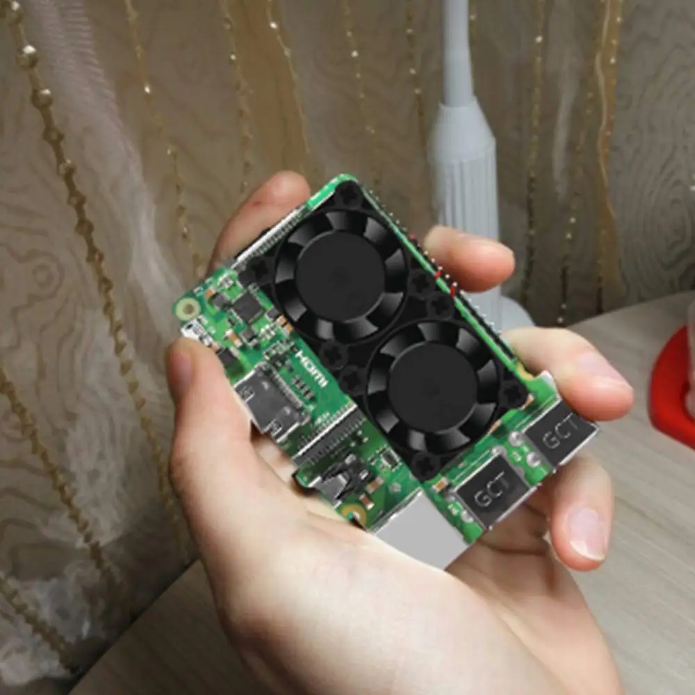 Raspberry Pi двойной вентилятор охлаждения+ радиатор кулер с тепловой проводящая клейкая лента для Raspberry Pi 3 B 2 Модель B