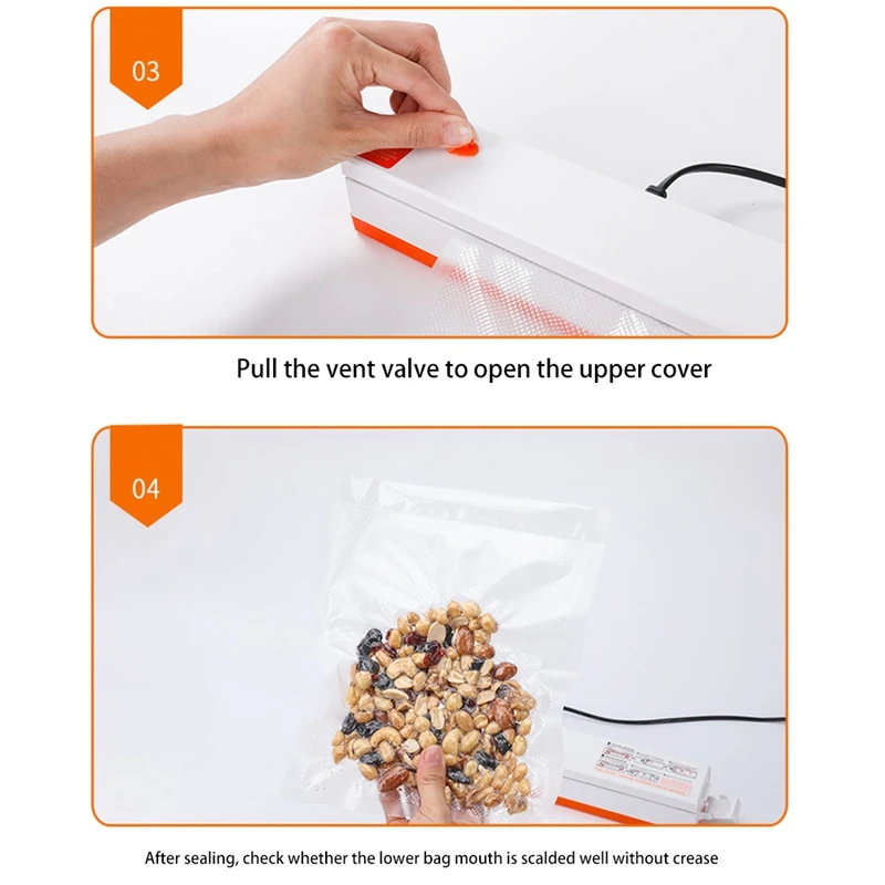 

Vacuum Sealer Packaging Machine 220V Household Food Vacuum Sealer Film Sealer Vacuum Packer Including 20Pcs Bags EU Plug