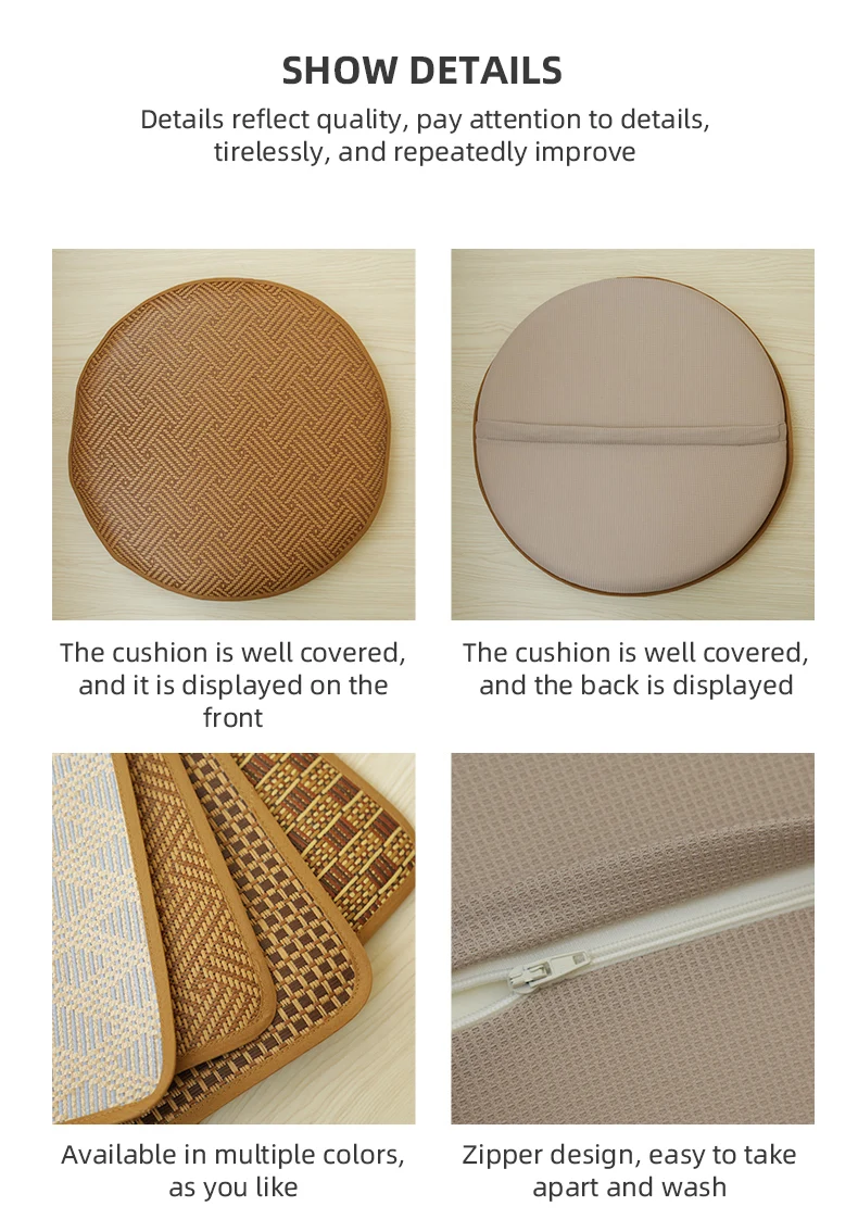 売却 新しい夏のクッション,屋内と屋外のシート,竹製の丸いクッション,家庭,オフィス,庭,マッサージチェア用