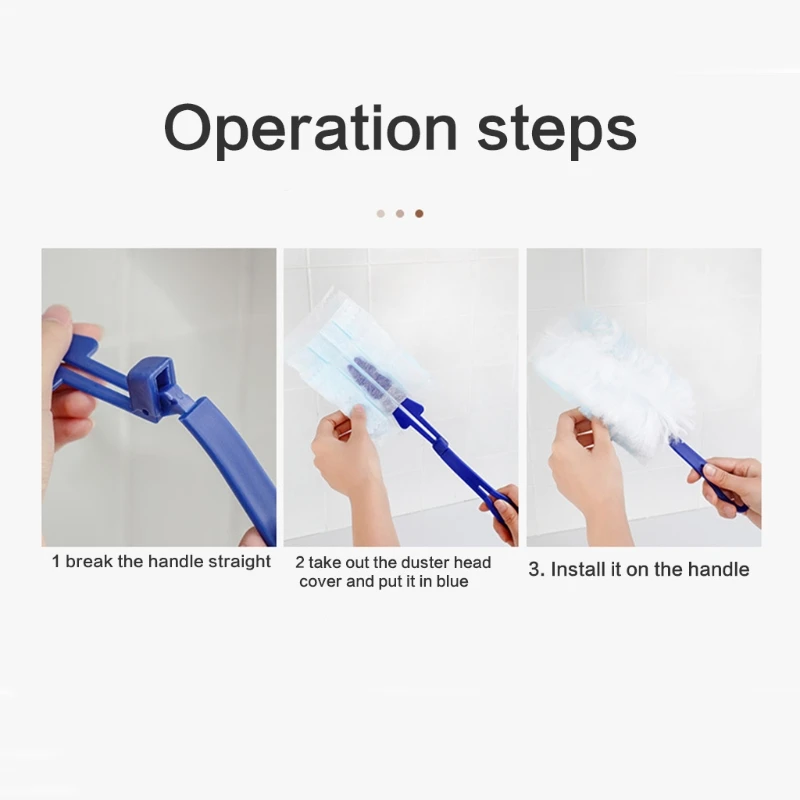 floor steam cleaner Disposable Dust Remover Handle with 10pcs Replaceable Brush Head Household Fiber Lint Free Electrostatic Cleaner Tool h20 steam mop