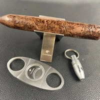 cohiba 3 cigar set portable cigar holder stainless steel blade cigars cutter puncher cutting knife cigar accessories