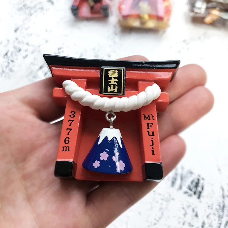 Inari Taisha Shrine Souvenir Cartoon Magnetic Sticker - Japan Fox Bell Osaka Fuji Travel Memorial Fridge Magnet Decoration image 5