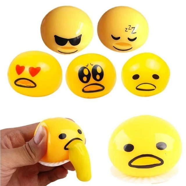 Vomiting Egg Anti Stress Toy Yolk Vomit Squeezed Slime Creative Prank Gifts Fun Stress Relief Vent Balls Healthy Squeeze images - 6