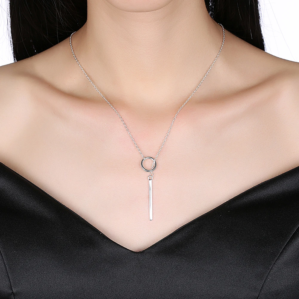 

INALIS Silver Color Cuboid Shape Necklace Creative Vintage Design Chain Necklaces For Women Fashion Jewelry Gift Best Selling