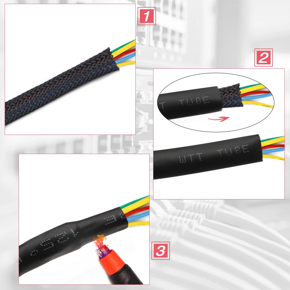 5 м 10 изолированный ПЭТ расширяемый плетеный кабельный рукав 6/8/15 мм плетеные