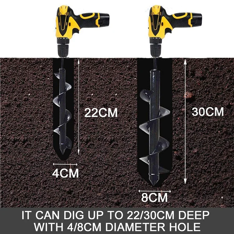 Набор сверл вложения 2 шт. садовые спиральные посадочные отверстия тюльпан