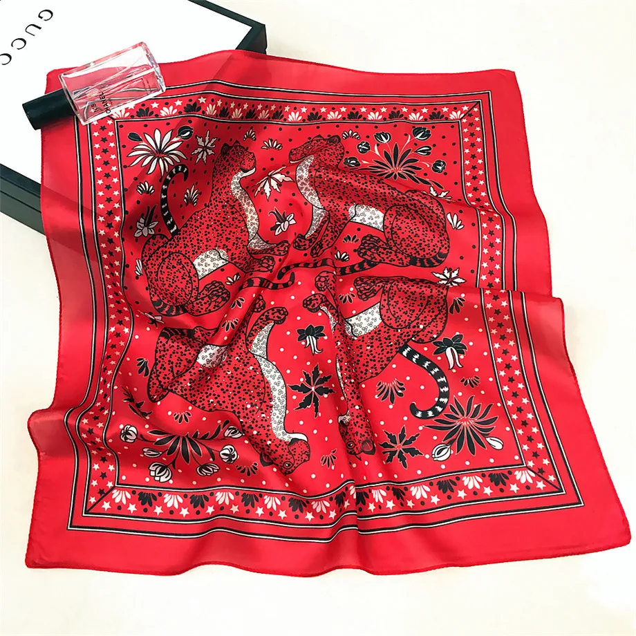 Four Leopards 53 см роскошный бренд весенние шелковые шарфы женский летний квадратный