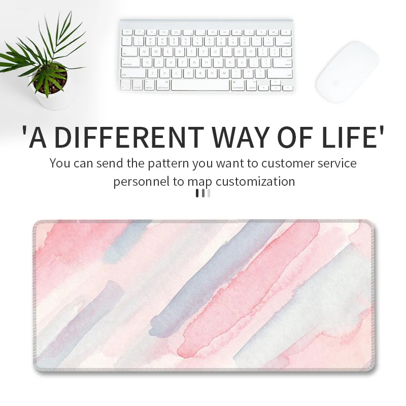 

Watercolor Mouse Pad Large Keyboard Pad Simple Seaming Non-Slip Rubber Table Mat 90*40cm Oversized Gaming Pad