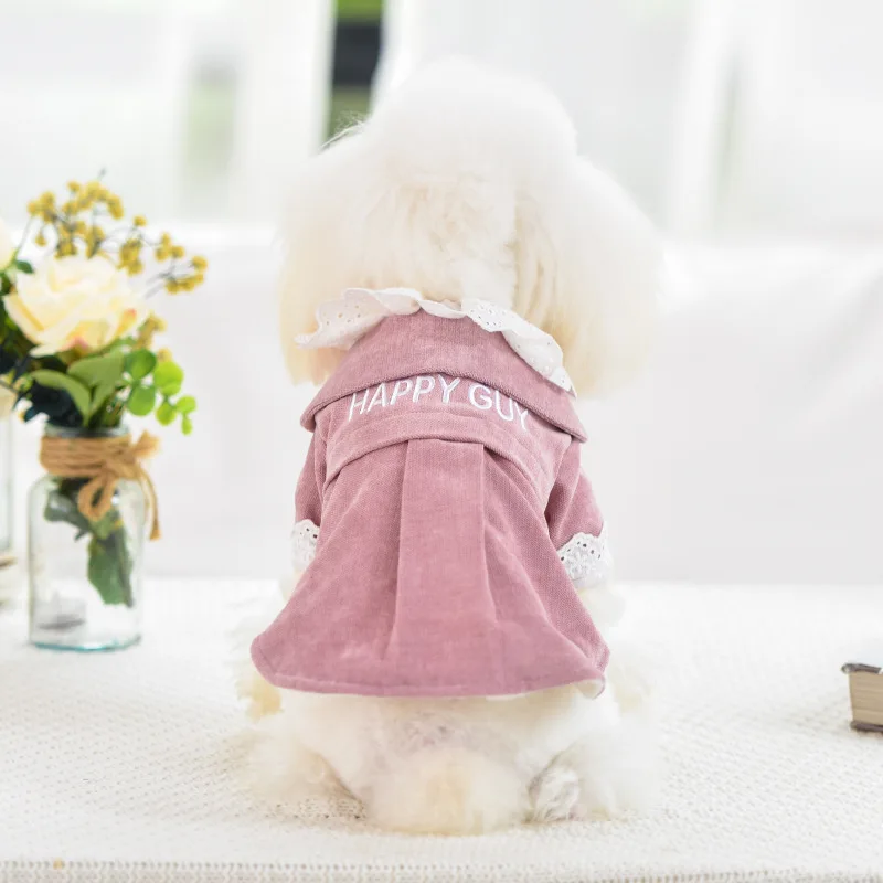 Осенне зимняя одежда для домашних животных маленьких собак розовый синий серый